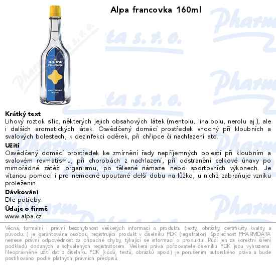 Alpa francovka 160ml