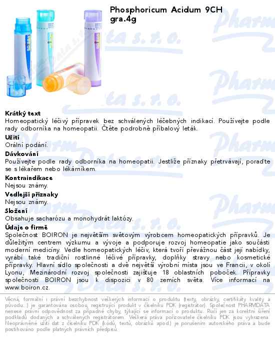 Phosphoricum Acidum 9CH gra.4g