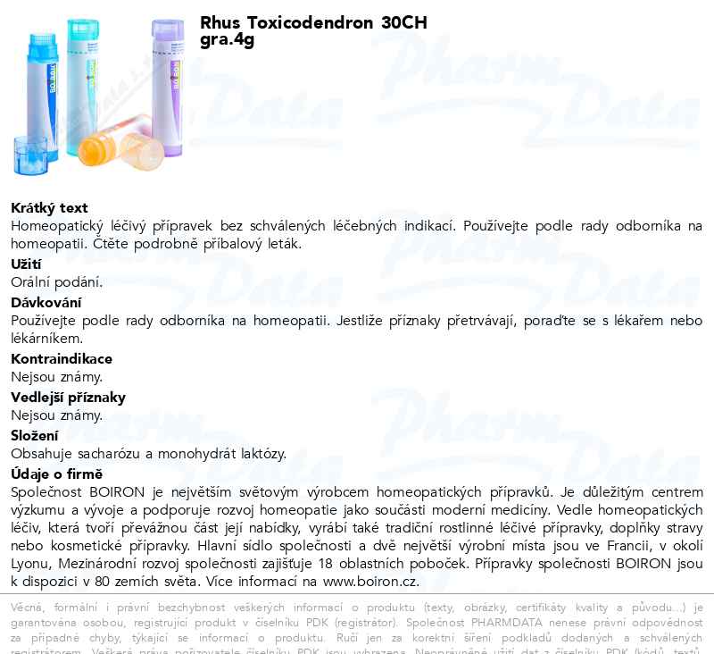 Rhus Toxicodendron 30CH gra.4g