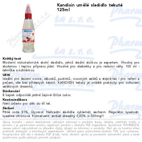 Kandisin umÄ›lĂ© sladidlo tekutĂ© 125ml