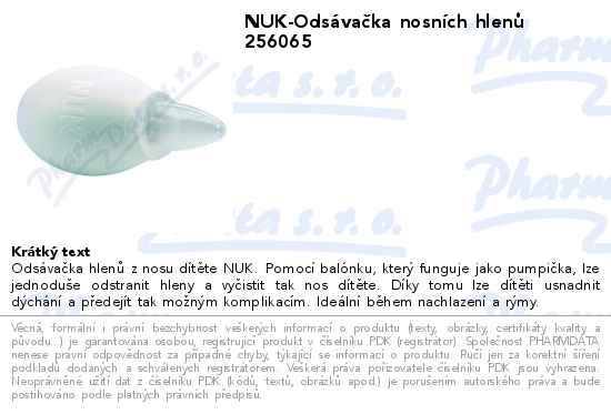 NUK-OdsĂˇvaÄŤka nosnĂ­ch hlenĹŻ 256065