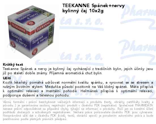 TEEKANNE SpĂˇnek+nervy bylinnĂ˝ ÄŤaj 10x2g