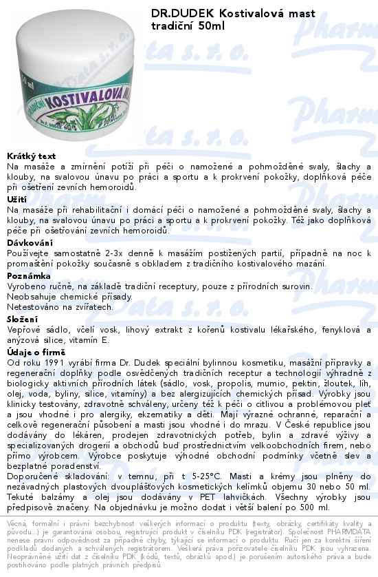 DR.DUDEK KostivalovĂˇ mast tradiÄŤnĂ­ 50ml