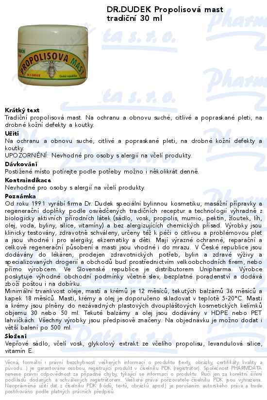 DR.DUDEK PropolisovĂˇ mast tradiÄŤnĂ­ 30 ml