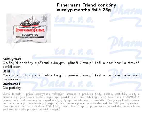 Fishermans Friend bonbĂłny eucalyp-menthol/bĂ­lĂ© 25g