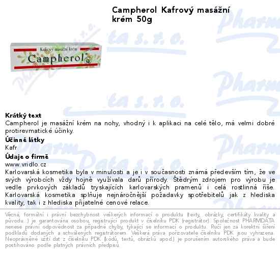 Campherol KafrovĂ˝ masĂˇĹľnĂ­ krĂ©m 50g