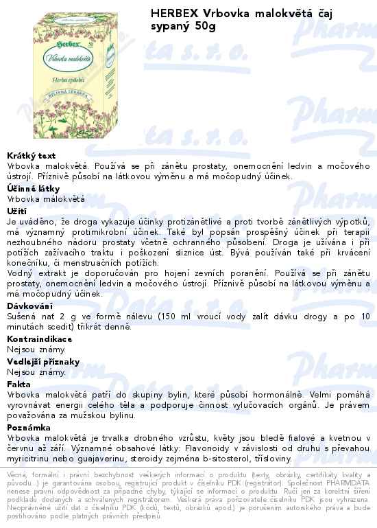 HERBEX Vrbovka malokvÄ›tĂˇ ÄŤaj sypanĂ˝ 50g