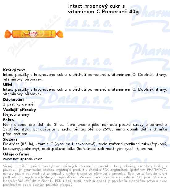 Intact hroznovĂ˝ cukr s vitaminem C PomeranÄŤ 40g