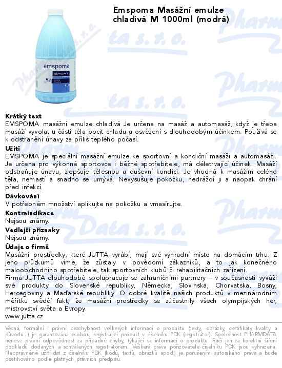 Emspoma MasĂˇĹľnĂ­ emulze chladivĂˇ M 1000ml (modrĂˇ)