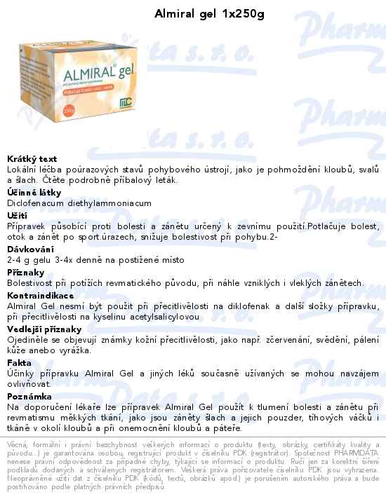 Almiral gel 1x250g