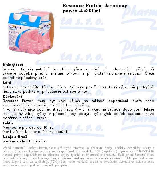Resource Protein JahodovĂ˝ por.sol.4x200ml