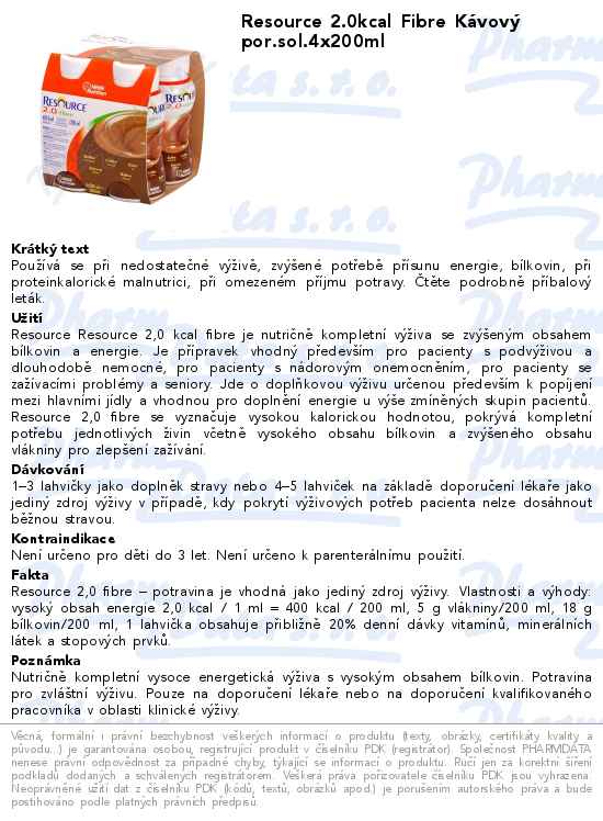 Resource 2.0kcal Fibre KĂˇvovĂ˝ por.sol.4x200ml