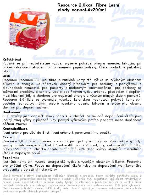 Resource 2.0kcal Fibre LesnĂ­ plody por.sol.4x200ml