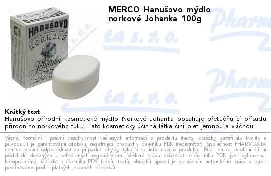 MERCO HanuĹˇovo mĂ˝dlo norkovĂ© Johanka 100g