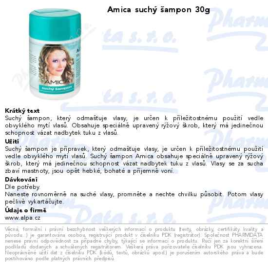 Amica suchĂ˝ Ĺˇampon 30g