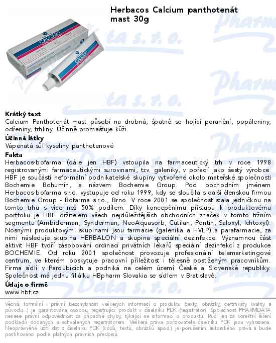 Herbacos Calcium panthotenĂˇt mast 30g