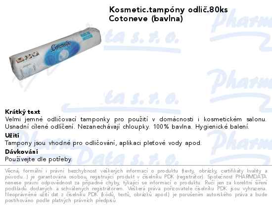 Kosmetic.tampĂłny odliÄŤ.80ks Cotoneve (bavlna)