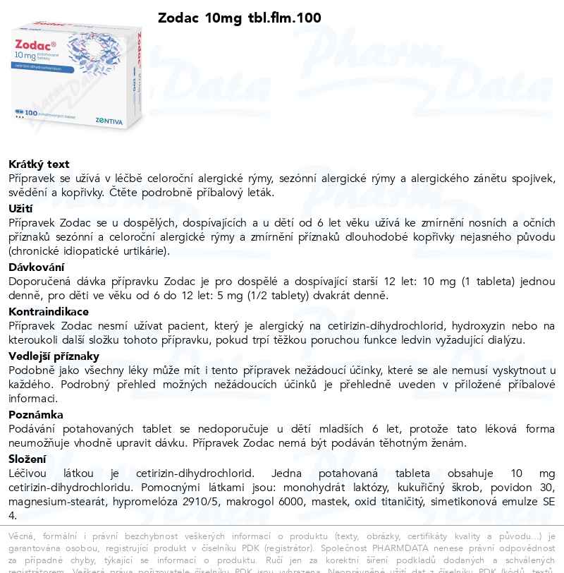 Zodac 10mg tbl.flm.100