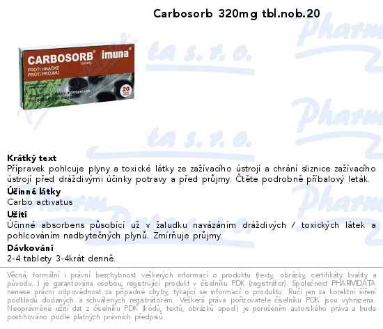 Carbosorb 320mg tbl.nob.20