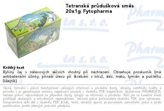 TatranskĂˇ prĹŻduĹˇkovĂˇ smÄ›s 20x1g Fytopharma