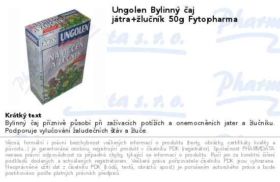 Ungolen BylinnĂ˝ ÄŤaj jĂˇtra+ĹľluÄŤnĂ­k 50g Fytopharma