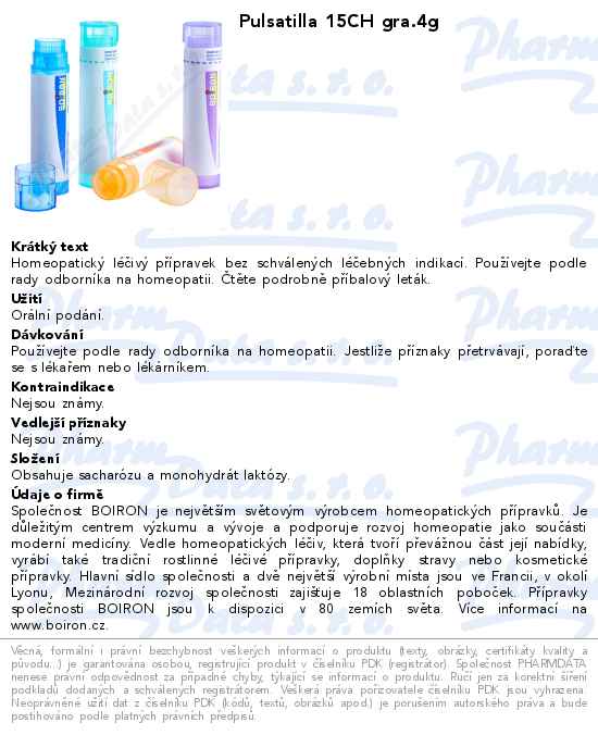 Pulsatilla 15CH gra.4g