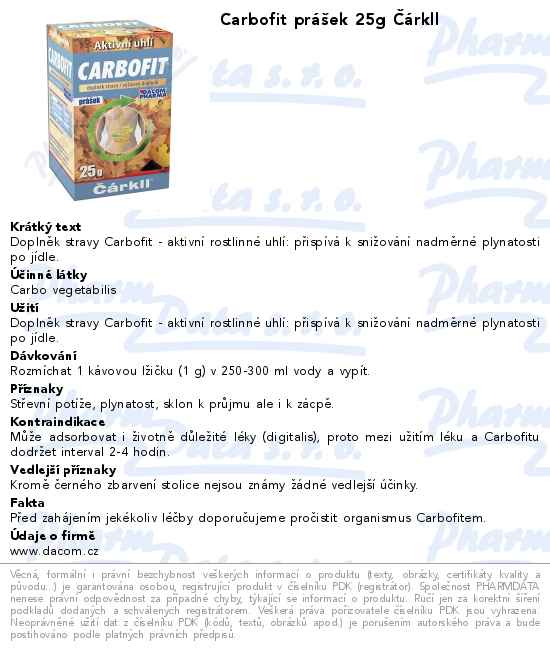 Carbofit prĂˇĹˇek 25g ÄŚĂˇrkll