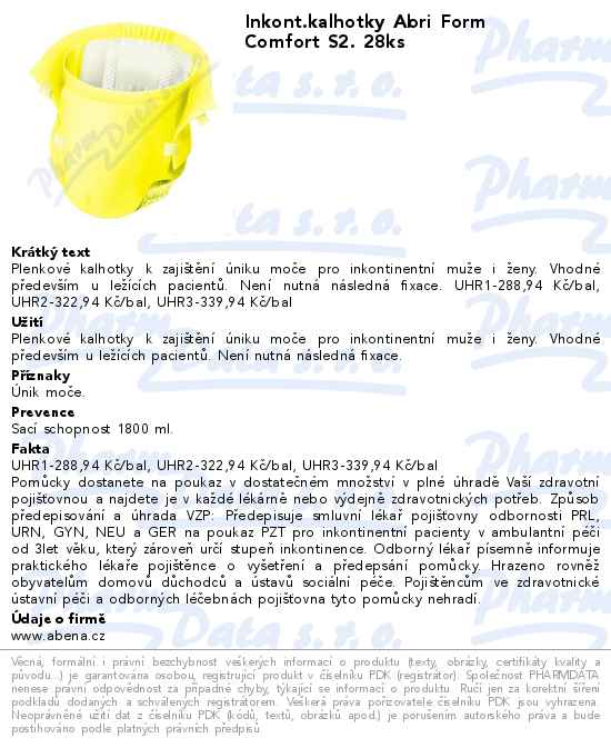 Inkont.kalhotky Abri Form Comfort S2. 28ks