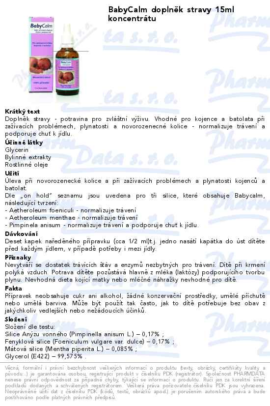 BabyCalm doplnÄ›k stravy 15ml koncentrĂˇtu