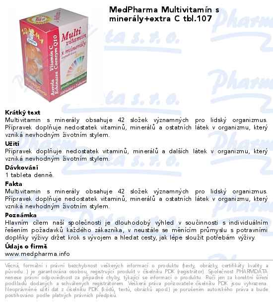 MedPharma MultivitamĂ­n s minerĂˇly+extra C tbl.107