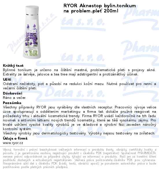 RYOR Aknestop bylin.tonikum na problem.pleĹĄ 200ml