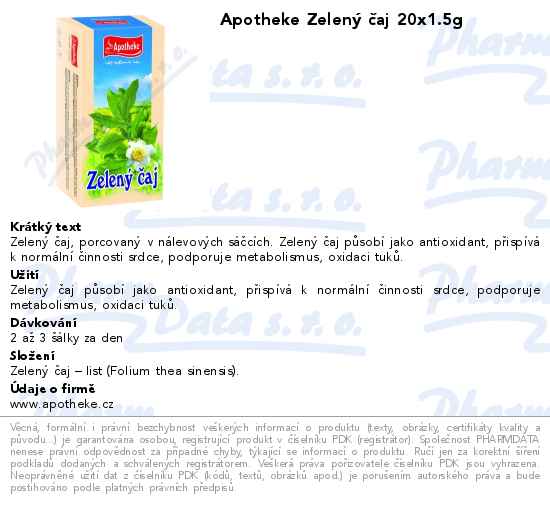 Apotheke ZelenĂ˝ ÄŤaj 20x1.5g