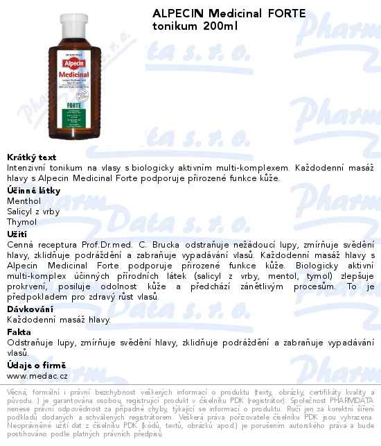 ALPECIN Medicinal FORTE tonikum 200ml