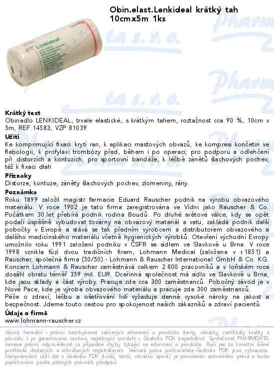 Obin.elast.Lenkideal krĂˇtkĂ˝ tah 10cmx5m 1ks
