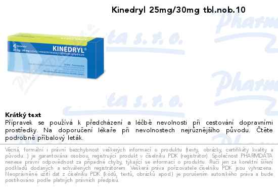 Kinedryl 25mg/30mg tbl.nob.10