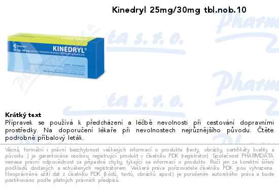 KINEDRYL 25mg/30mg tbl.nob.10