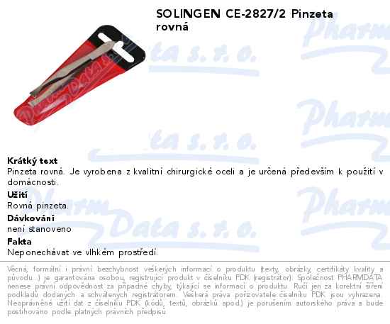 SOLINGEN CE-2827/2 Pinzeta rovnĂˇ