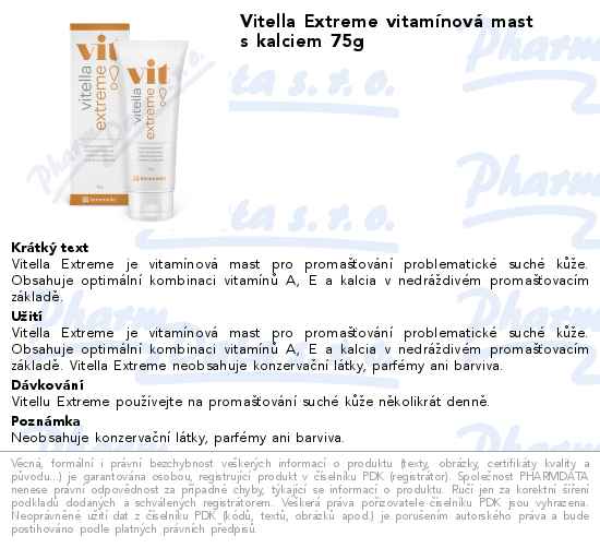 Vitella Extreme vitamĂ­novĂˇ mast s kalciem 75g