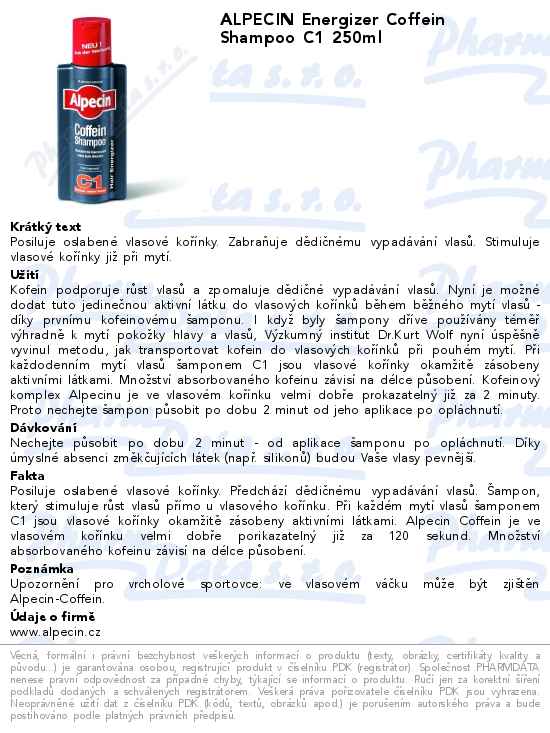 ALPECIN Energizer Coffein Shampoo C1 250ml