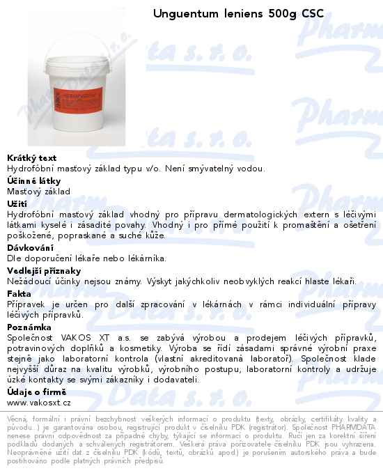Unguentum leniens 500g CSC