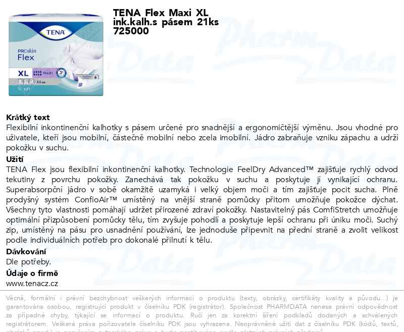 TENA Flex Maxi XL ink.kalh.s pĂˇsem 21ks 725000