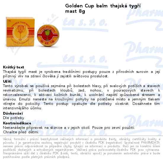 Golden Cup balm thajskĂˇ tygĹ™Ă­ mast 8g
