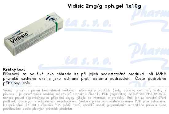 Vidisic 2mg/g oph.gel 1x10g