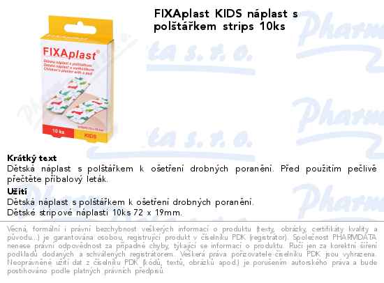 FIXAplast KIDS nĂˇplast s polĹˇtĂˇĹ™kem strips 10ks