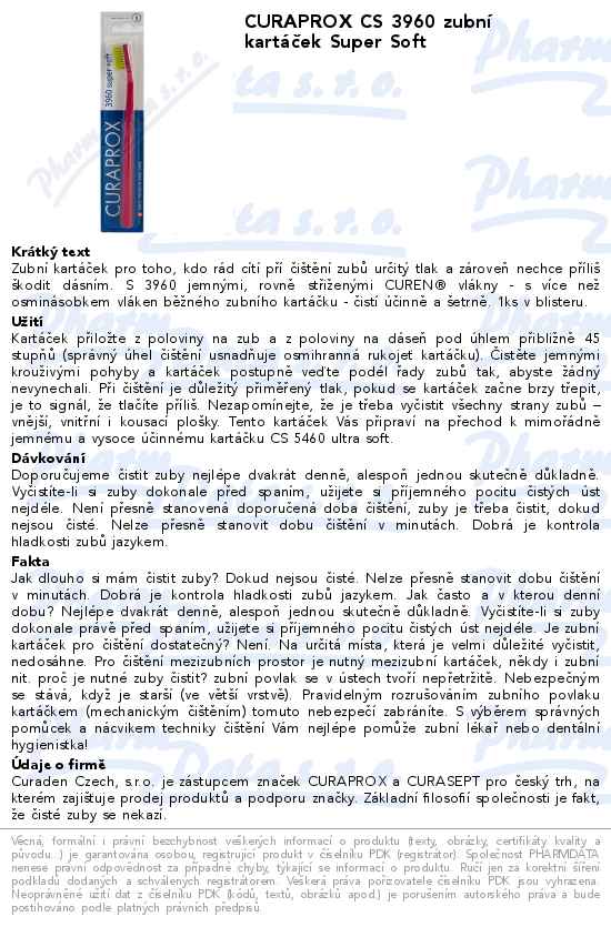 CURAPROX CS 3960 zubnĂ­ kartĂˇÄŤek Super Soft