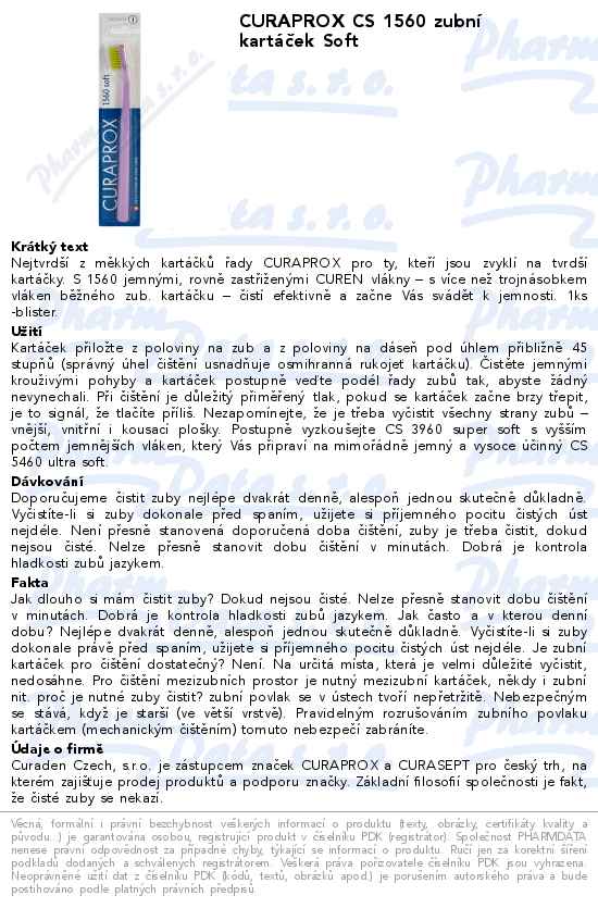 CURAPROX CS 1560 zubnĂ­ kartĂˇÄŤek Soft