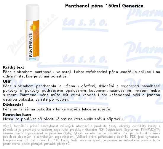 Panthenol pÄ›na 150ml Generica