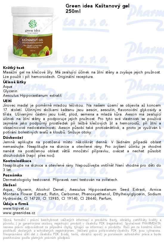 Green idea KaĹˇtanovĂ˝ gel 250ml