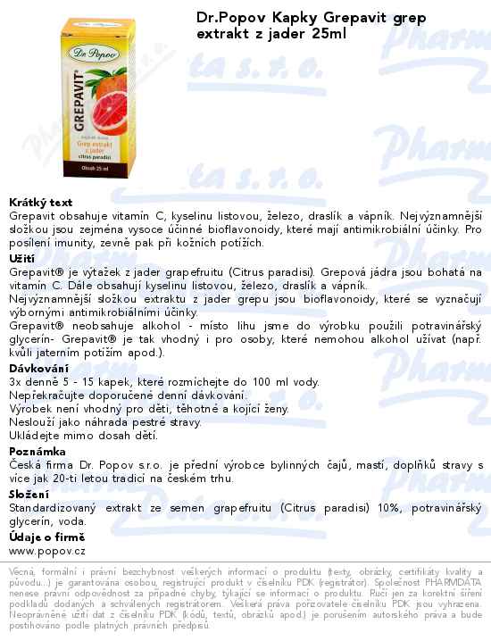 Dr.Popov Kapky Grepavit grep extrakt z jader 25ml