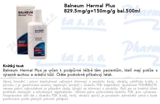 Balneum Hermal Plus 829.5mg/g+150mg/g bal.500ml